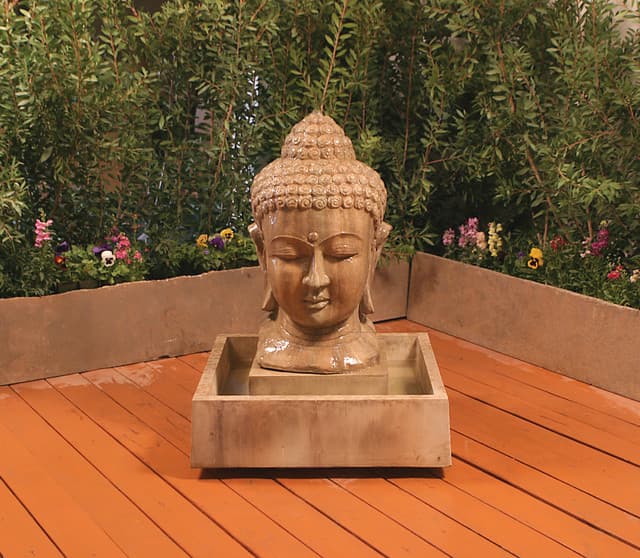 Asian Garden Fountain Planter — Natural Stone · Sandstone