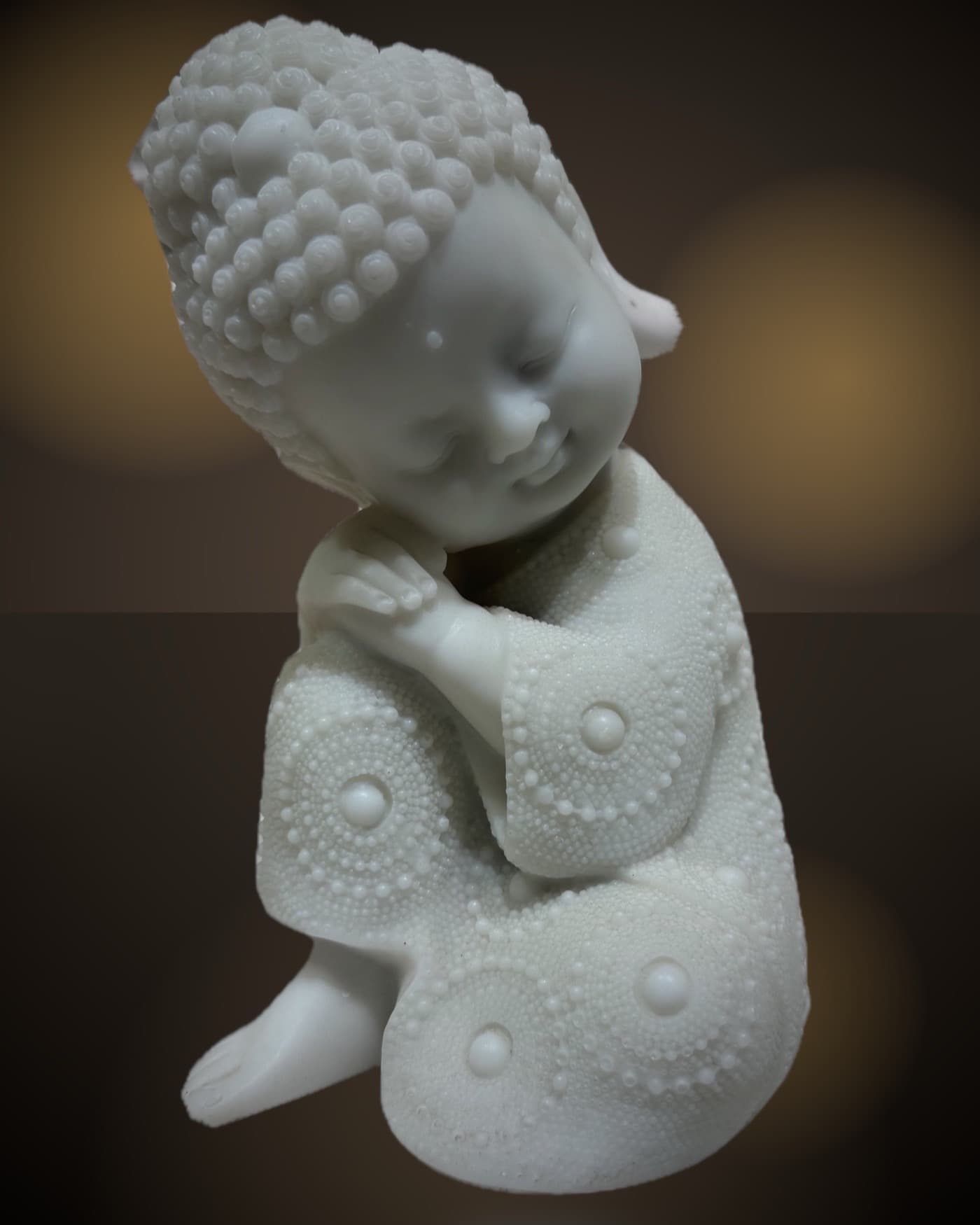 Sleeping Baby Buddha — White Marble