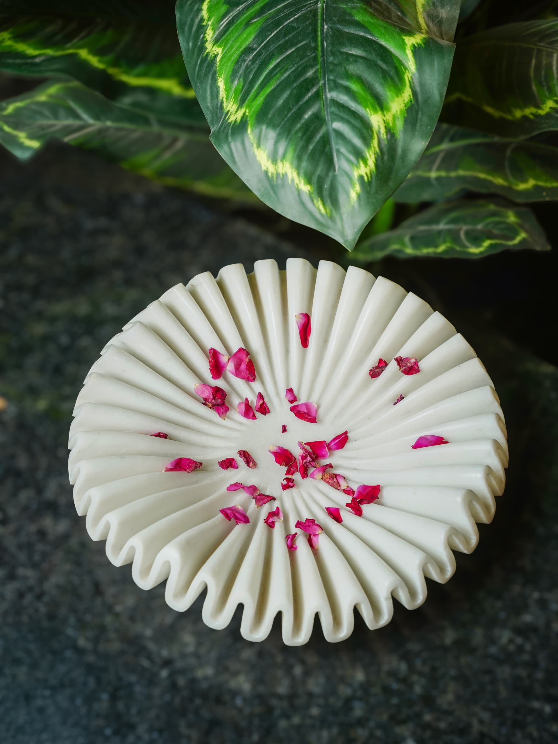 Sunburst Marble Wall Accent — White Makrana Marble