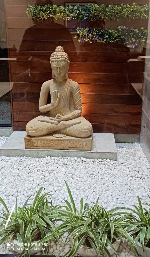 Yellow Teak Stone Buddha — Yellow Teak Stone