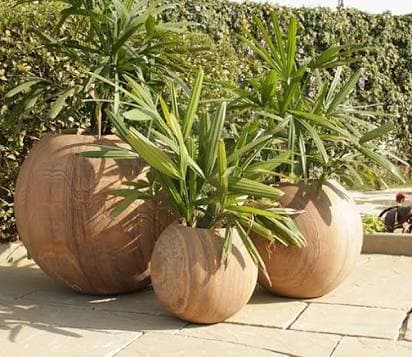 Sphere Sandstone Planters — Natural Sandstone