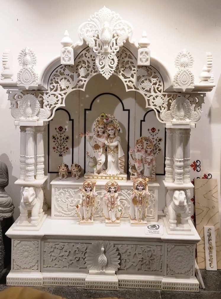 White Marble Pooja Mandir view 2