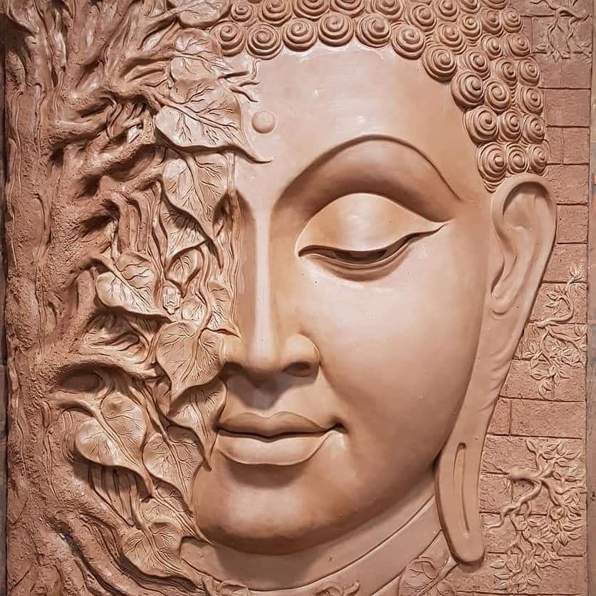 Tropical Forest Relief Panel — Sandstone