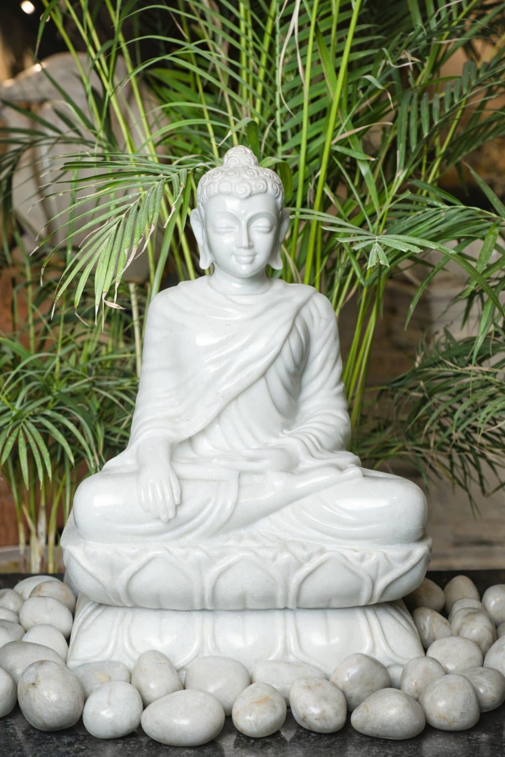 Zen Meditation Buddha — Vietnam White Marble
