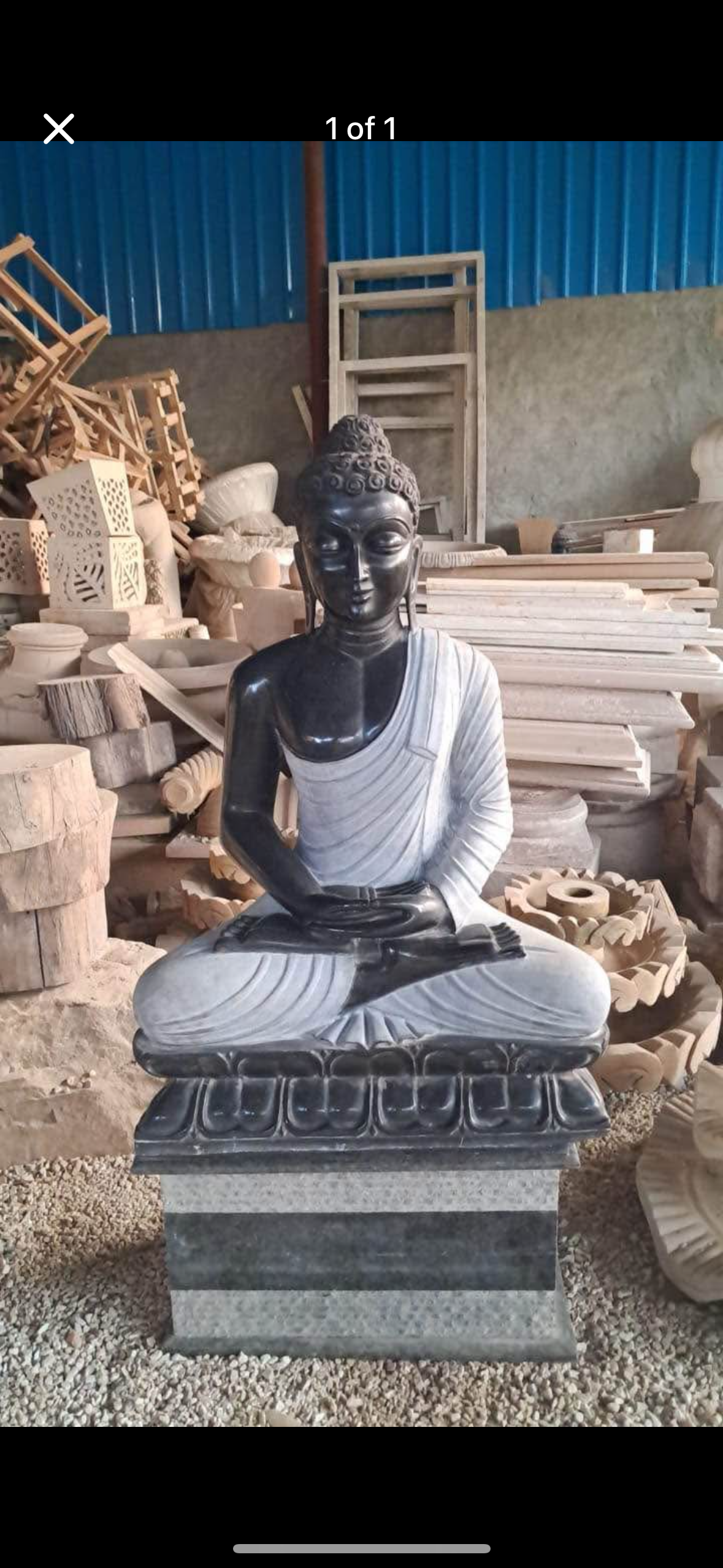 Handcrafted Black Marble Buddha Statue – Premium Stone Sculpture